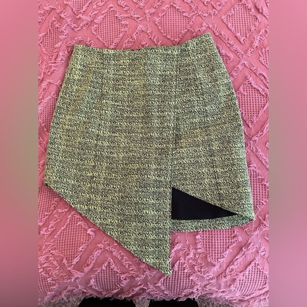 FINDERS KEEPERS Jump Then Fall Neon Textures Asymmetric Skirt